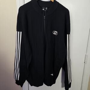 adidas Black Jacket with White Stripe Details